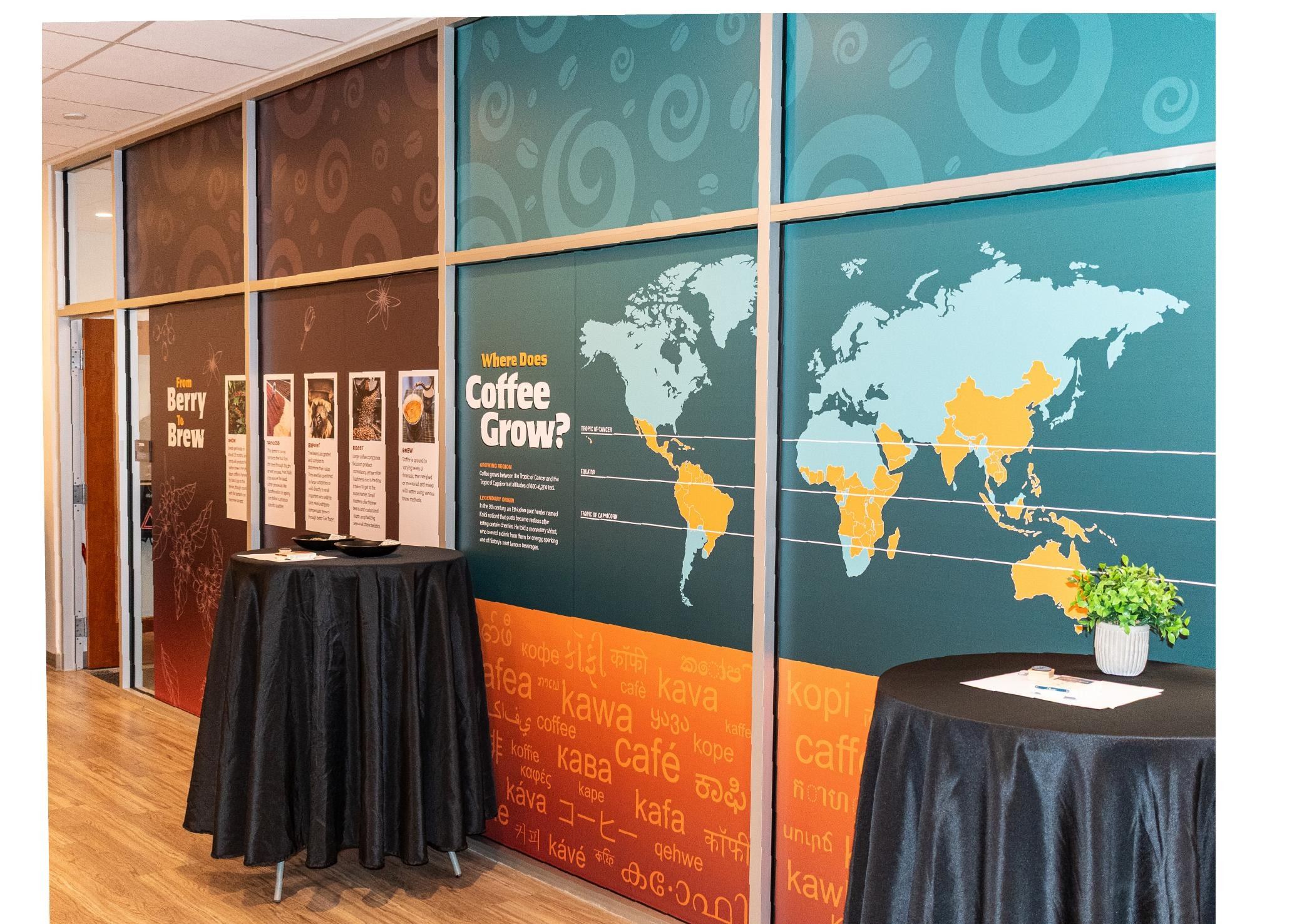 Brewseum exhibition walls — Where Does Coffee Grow, From Berry to Brew